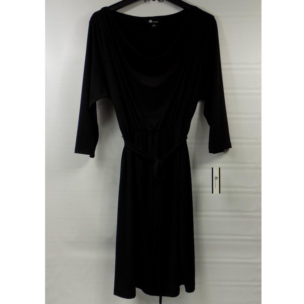 AB Studio Black 3/4 Sleeve Dress Size L NWT